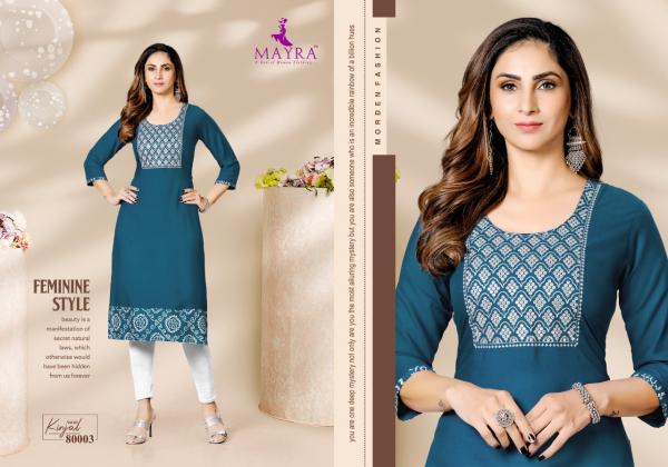 Mayra Kinjal Rayon Designer Exclusive kurti Collection